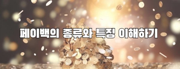 페이백의 종류와 특징 이해하기