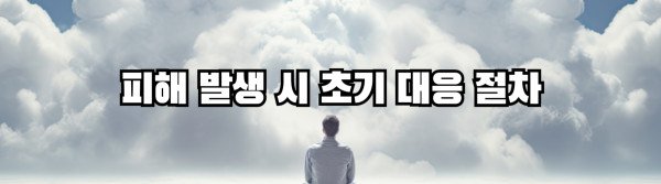 피해 발생 시 초기 대응 절차